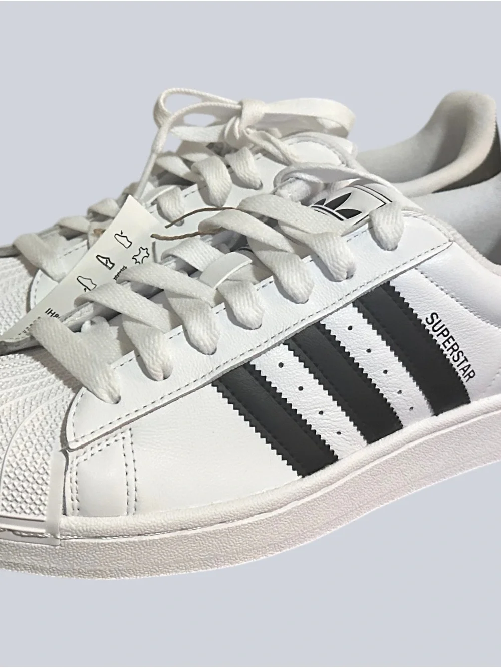 adidas Men's White and Black Superstar Sneakers